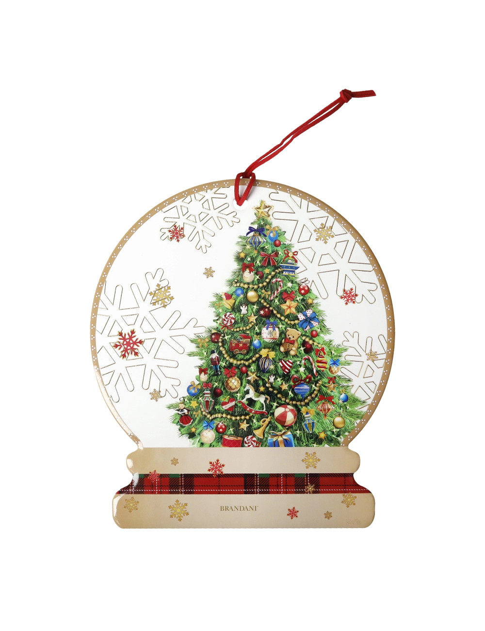 Sottopiatto decoro albero Christmas in ceramica-sughero