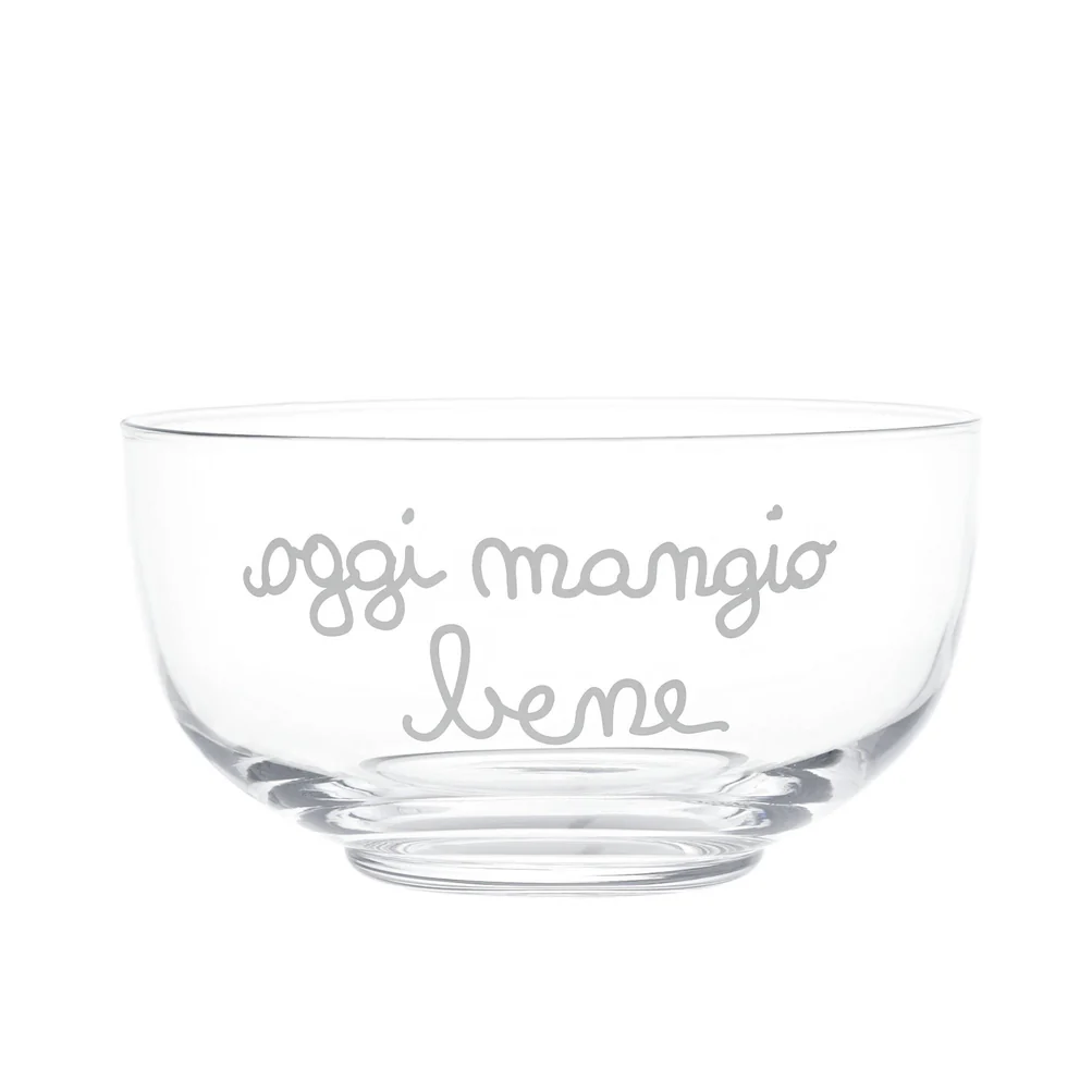Insalatiera in vetro "Oggi mangio bene"