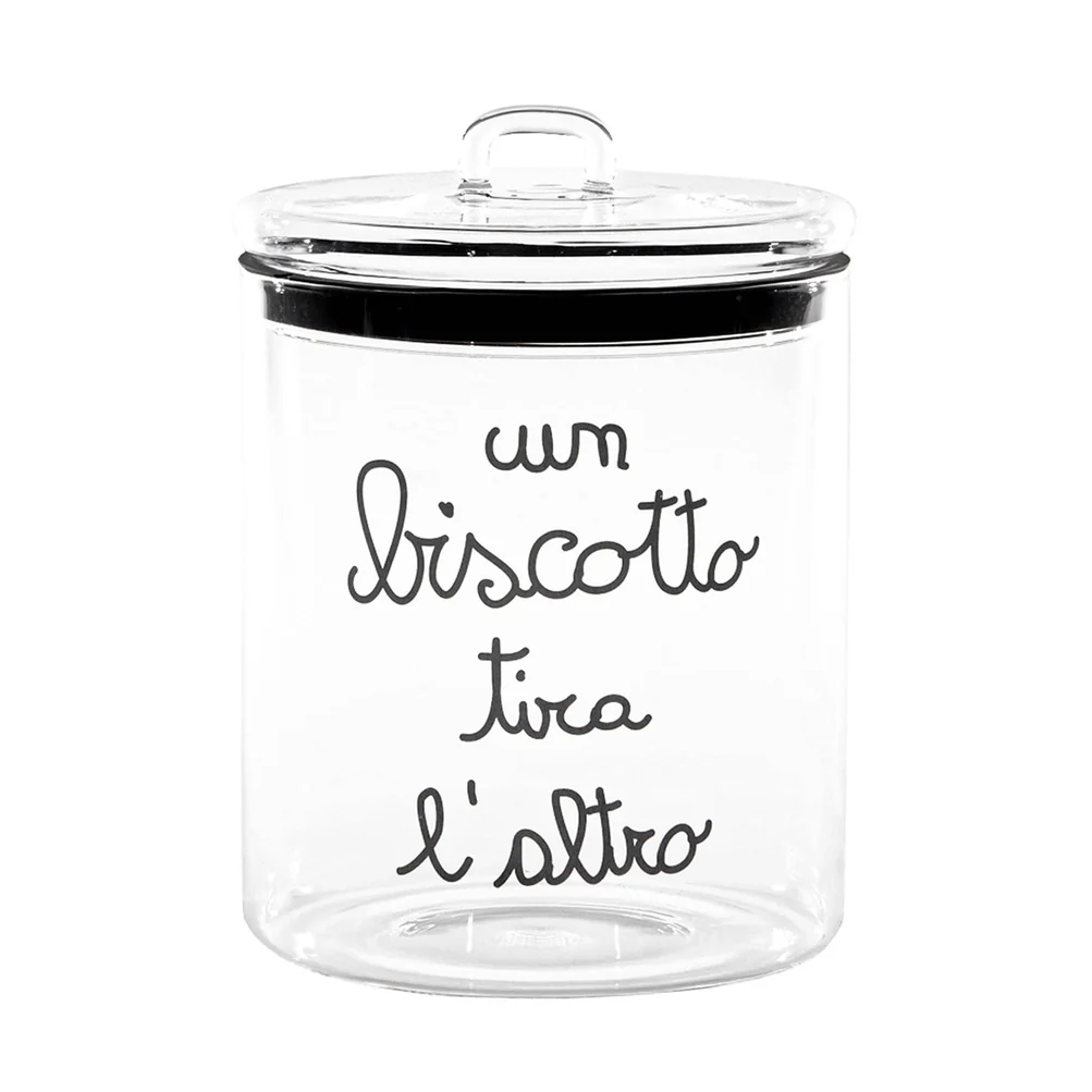 Barattolo ermetico vetro "Un biscotto tira l'altro"