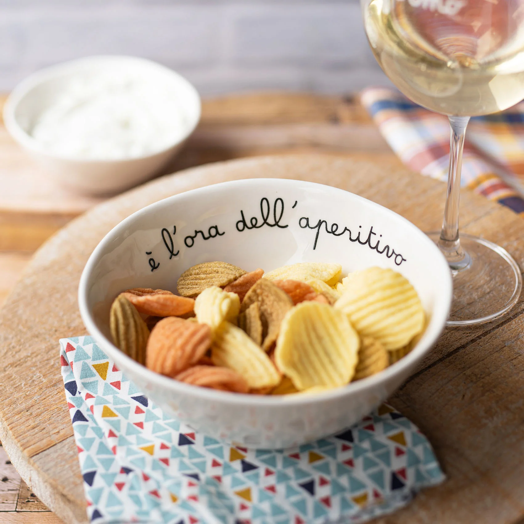 Set 2 coppette in ceramica "E' l'ora dell'aperitivo"