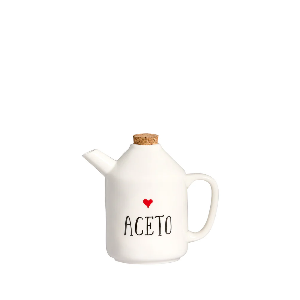 Set 2 bottiglie ceramica "Olio-aceto cuore" 2x250ml 