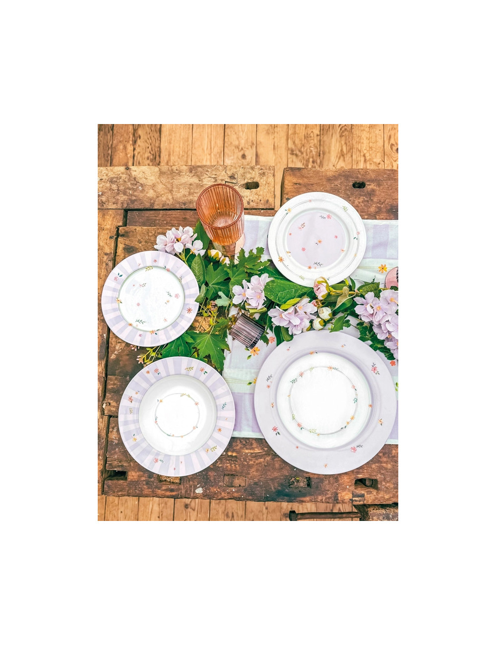 Tavola 18pz polline lilla new bonechina 
