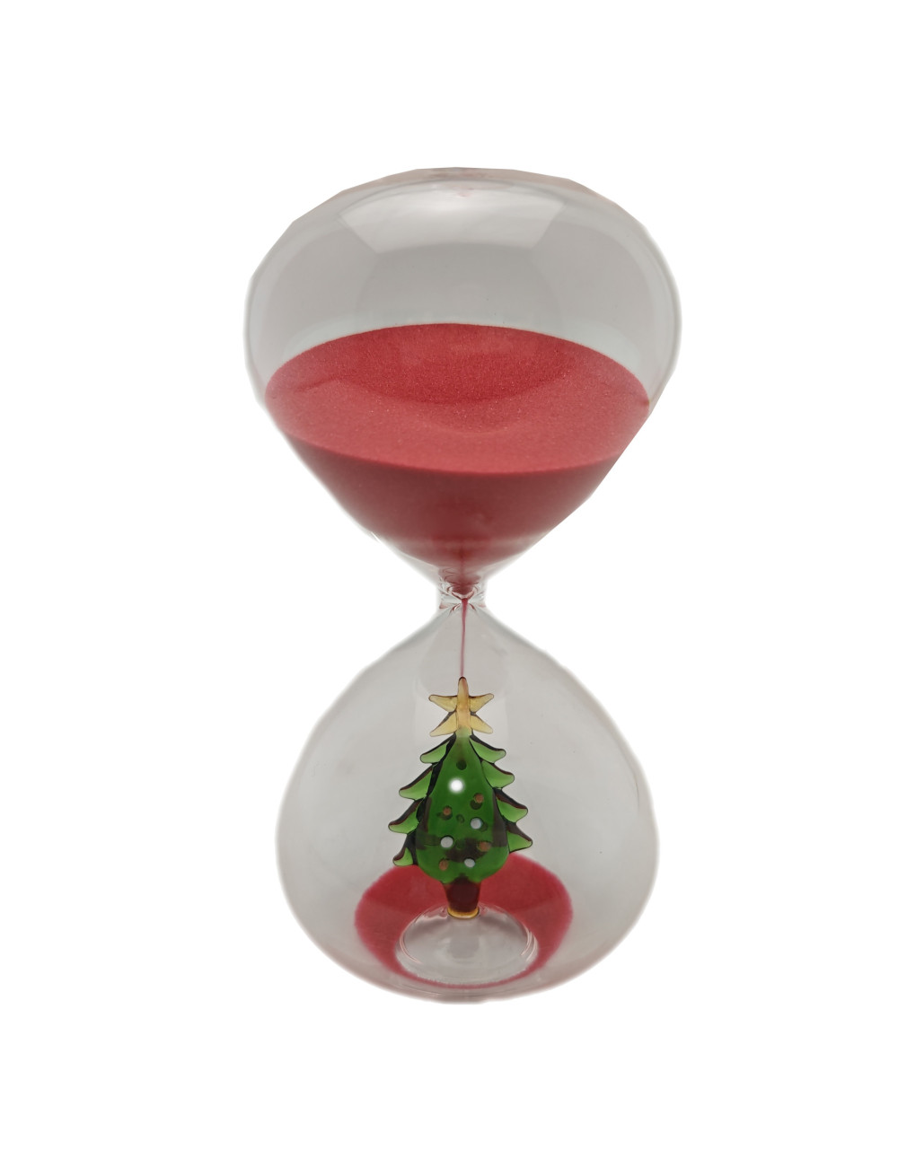 Clessidra albero con sabbia rossa in vetro