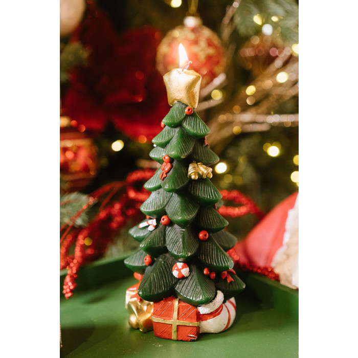 Candela a forma di albero piccola con pacchetti in paraffina 
