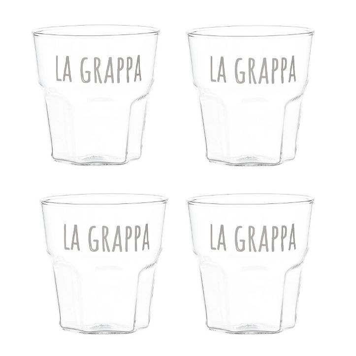 Set 4 bicchierini vetro liquore "La grappa" 