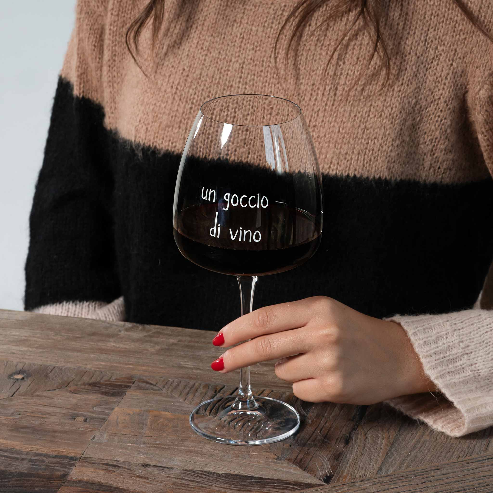 Set 2 calici vino "Un goccio di vino" 77cl 