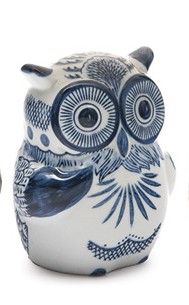 Gufi porta fortuna in ceramica 