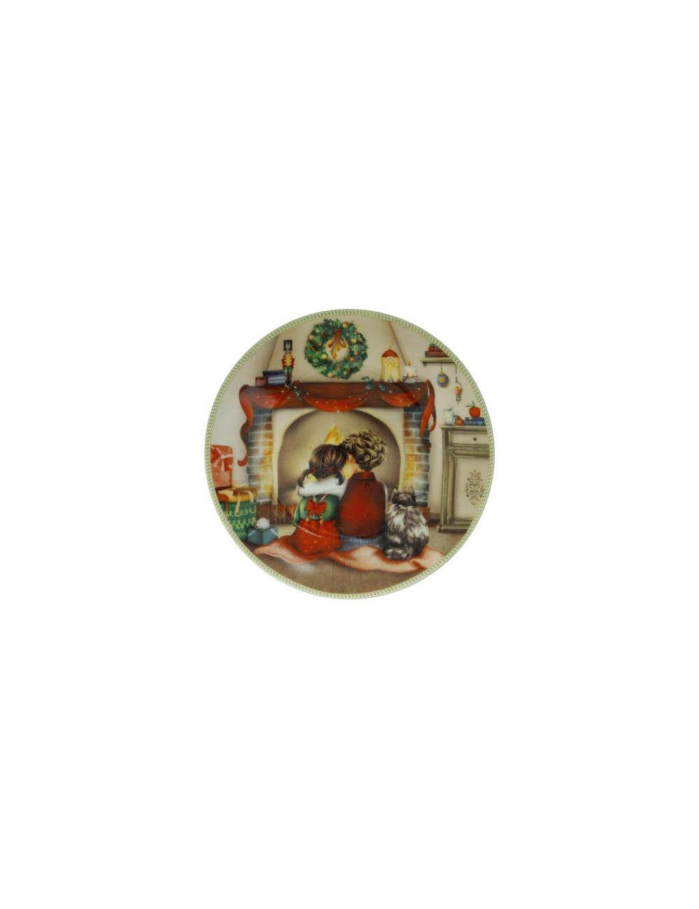 Piattino Cuccioli (bimbi caminetto) in ceramica 