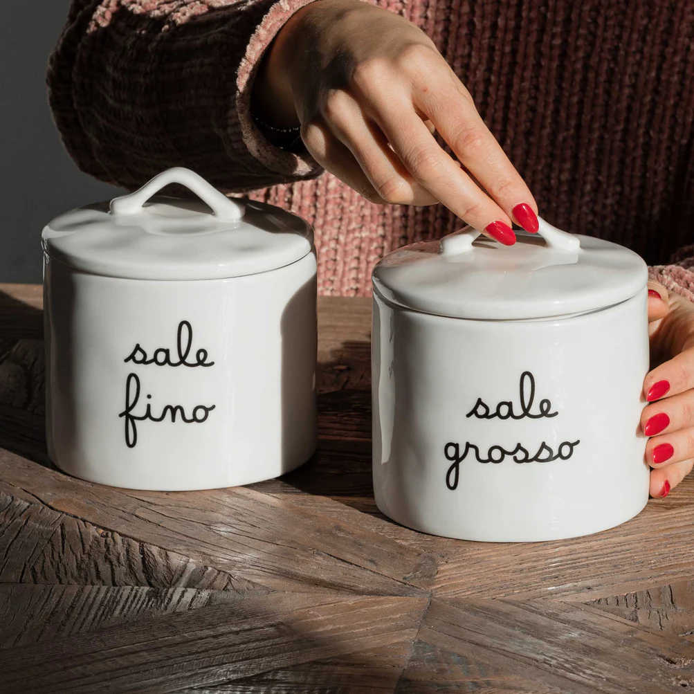 Barattolo in ceramica "Sale grosso"