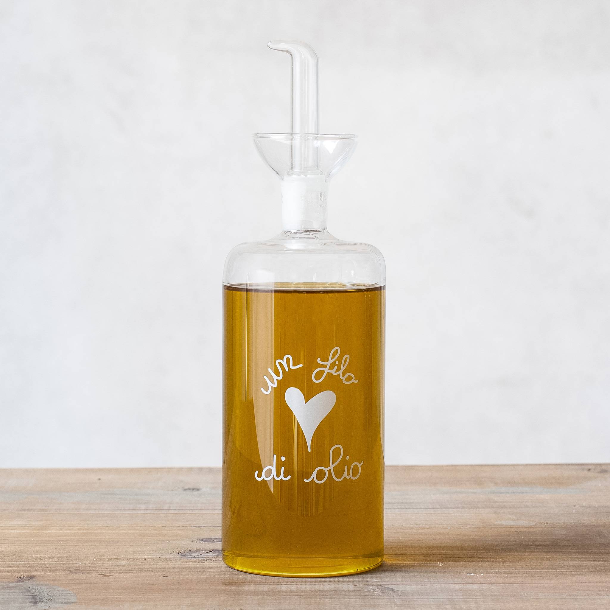Oliera in vetro "Un filo di olio" 570ml 