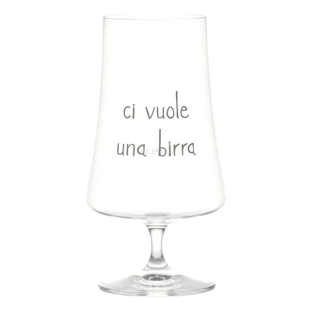 Set 2 bicchieri birra vetro "Ci vuole una birra" 55cl