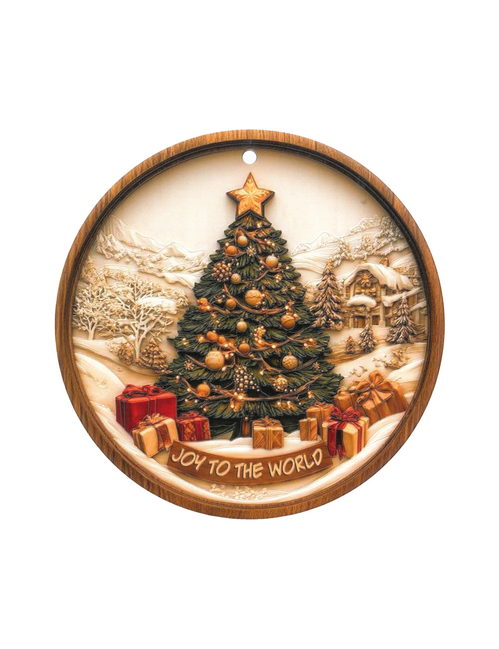 Sottopentola Bianco Natale albero in ceramica-sughero 