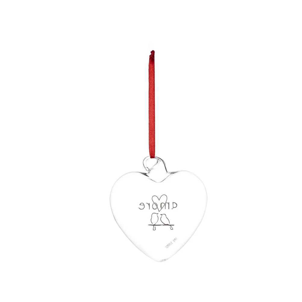 Pallina cuore vetro "Amore"