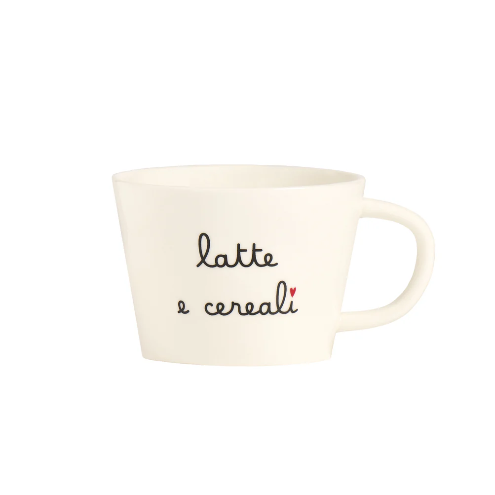 Set 2 tazze colazione in ceramica "Latte e cereali"