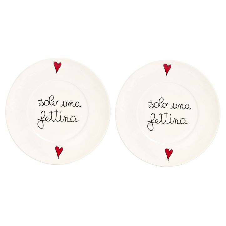 Set 2 piatti ceramica "Solo una fettina"