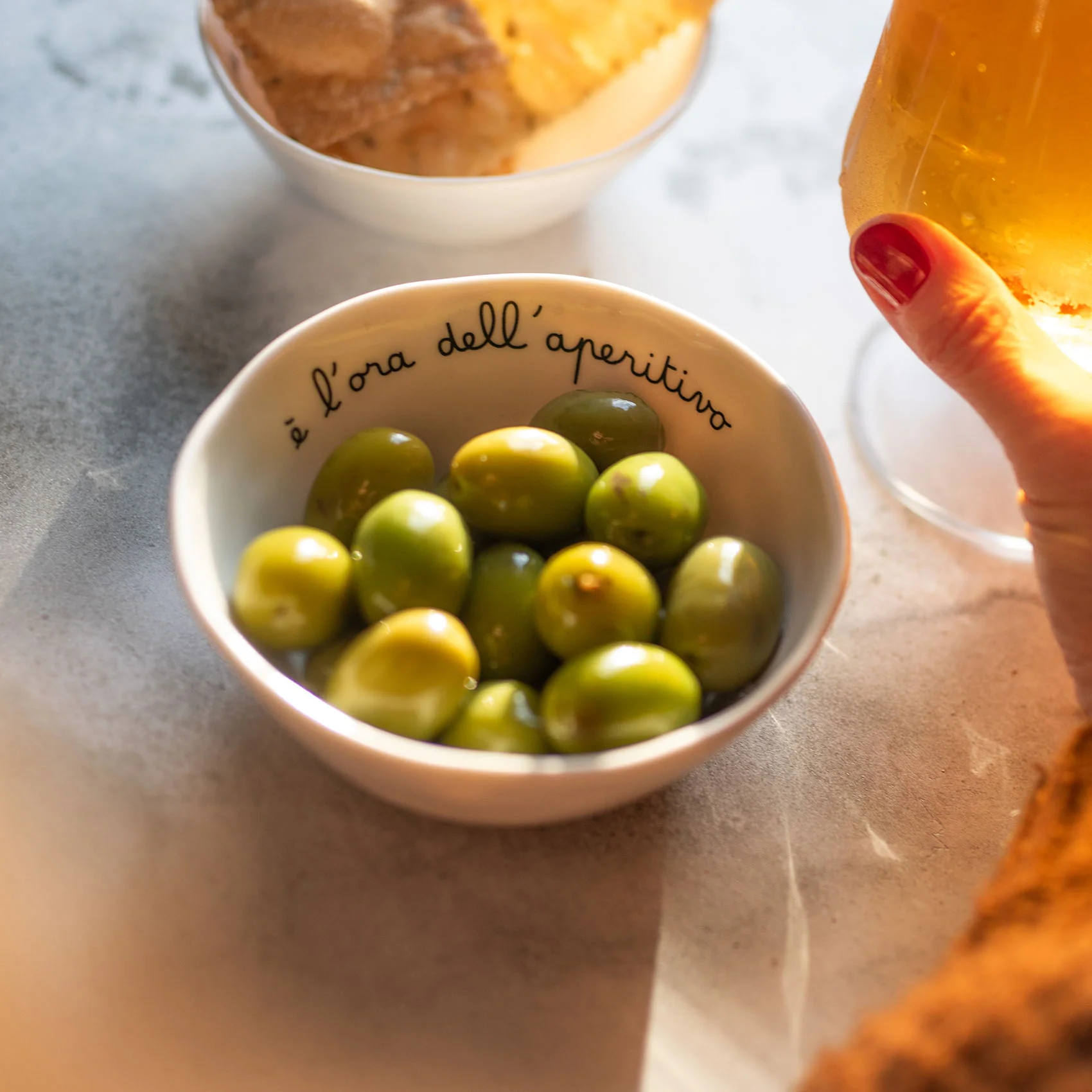 Set 4 coppette in ceramica "E' l'ora dell'aperitivo"