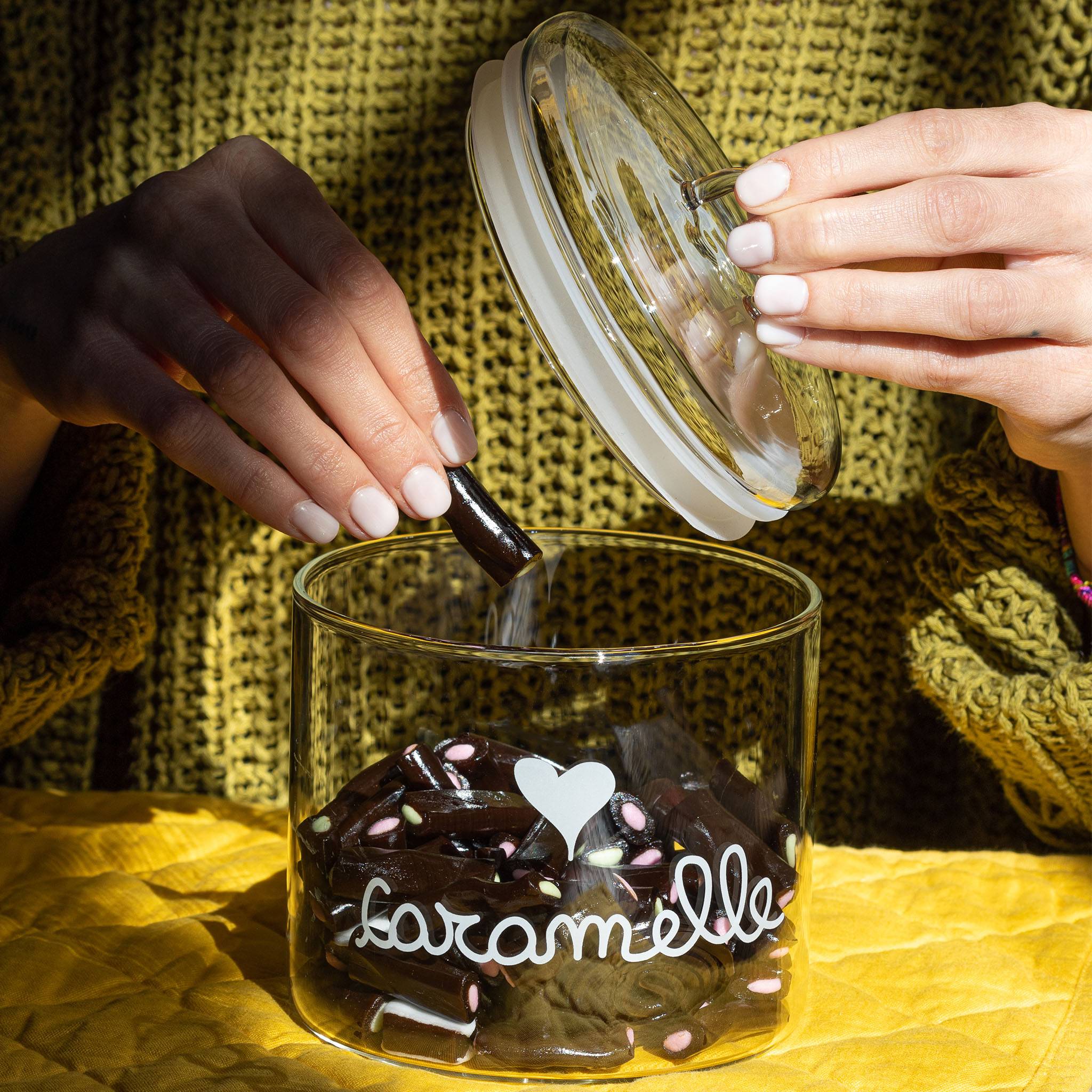 Barattolo vetro "Caramelle cuore" 