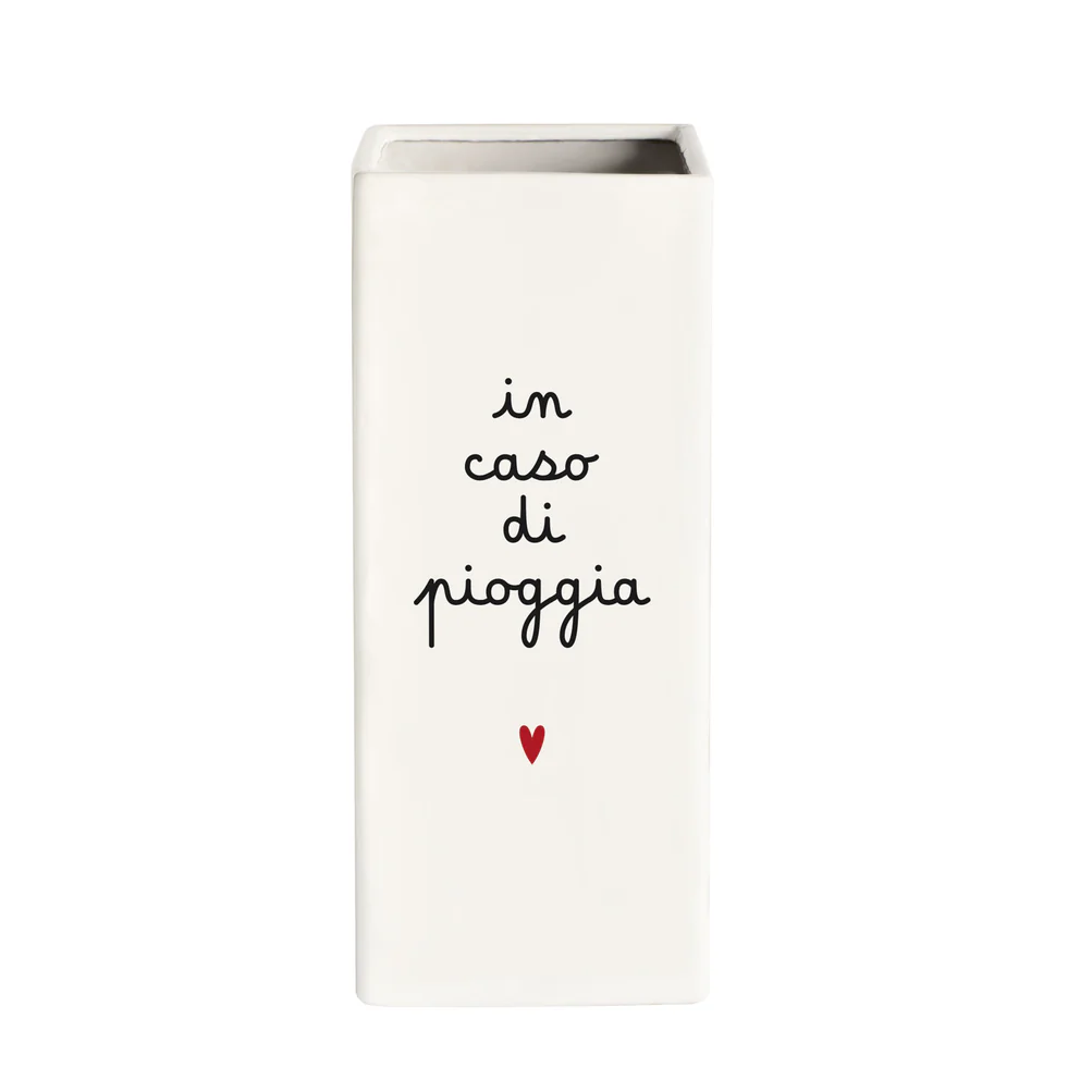 Porta-ombrelli in ceramica "In caso di pioggia"