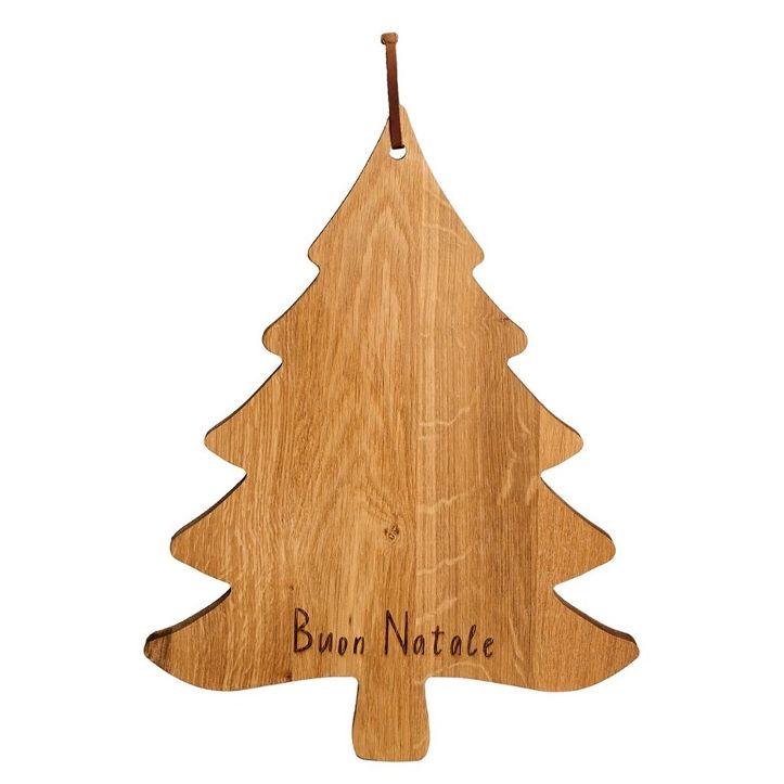 Tagliere in legno a forma di albero "Buon Natale"