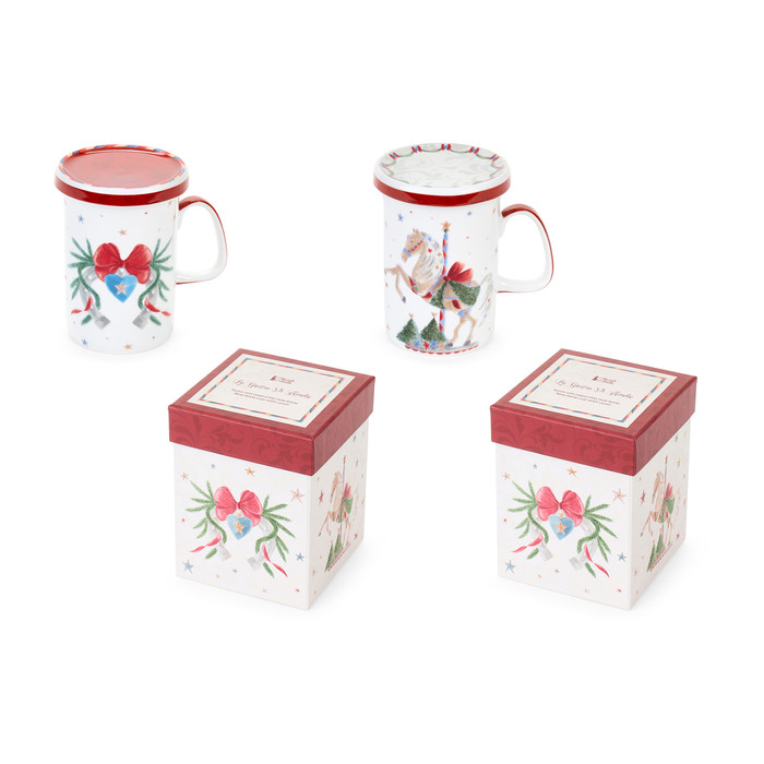 Tazza con coperchio in ceramica 