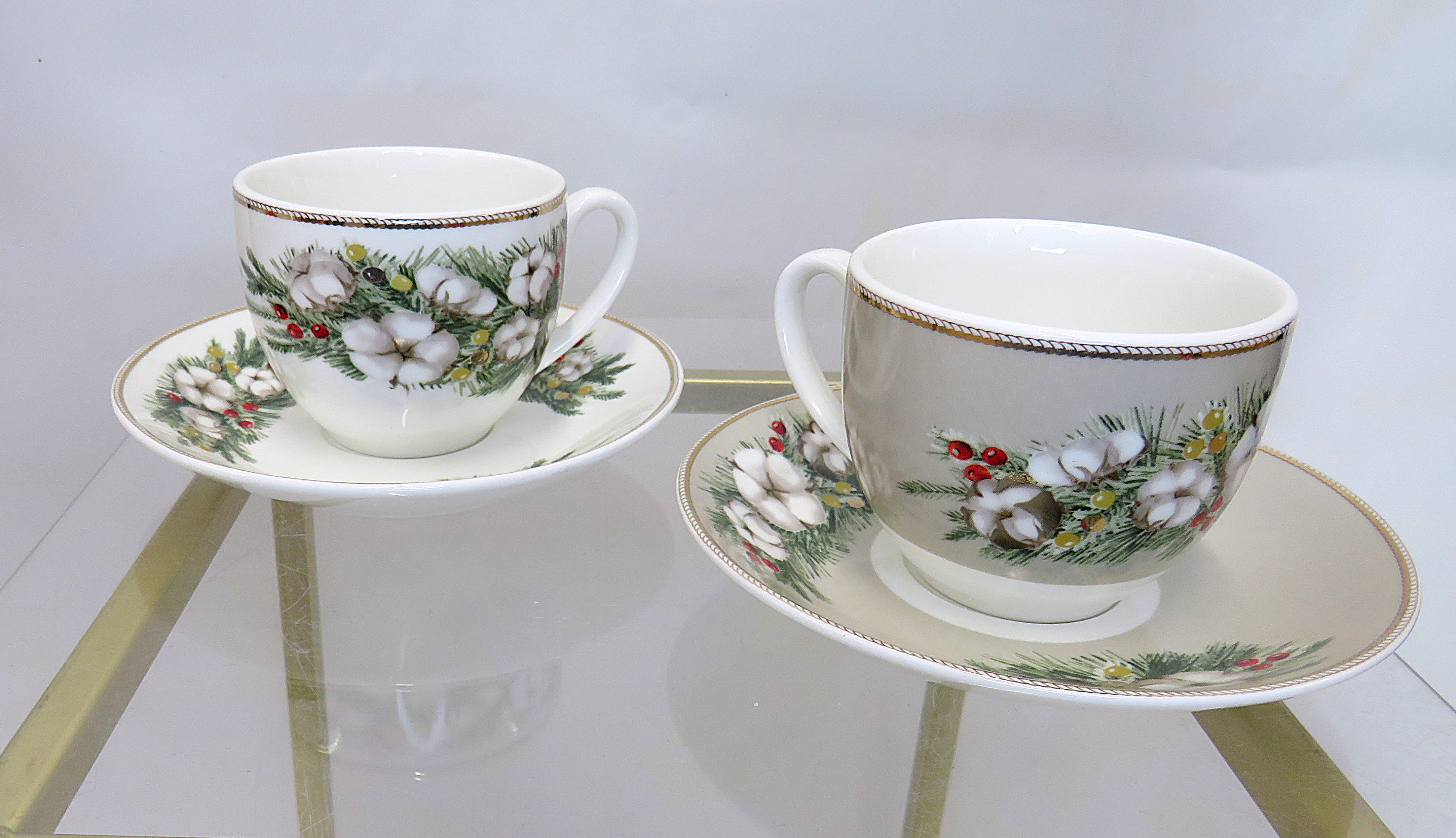 Set 2 tazzine da caffè con piattino Batuffoli in ceramica