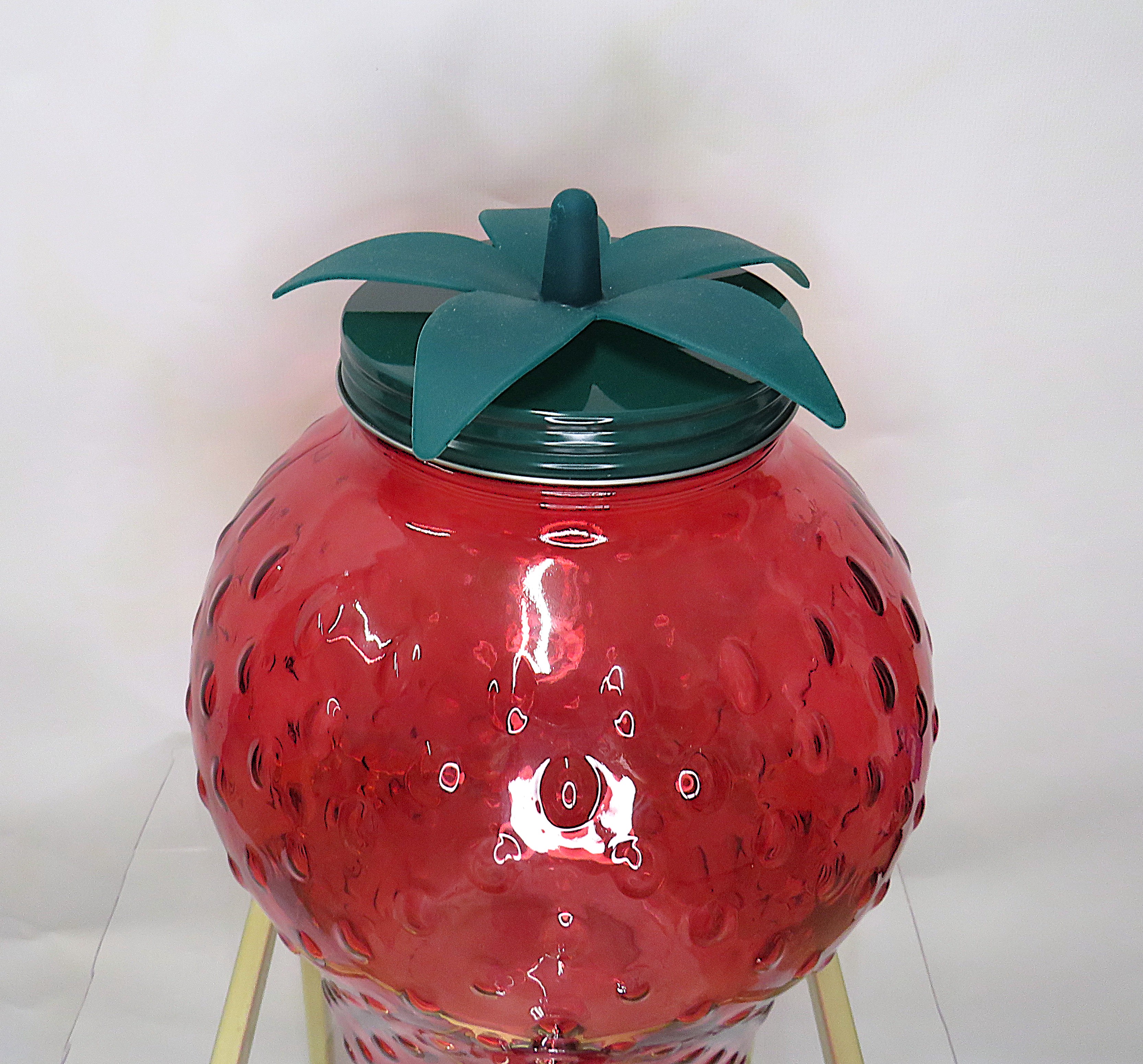 Porta bibite in vetro a forma di fragola 