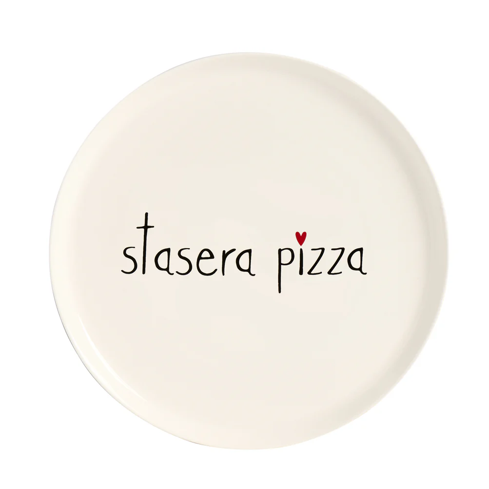 Piatto pizza ceramica "Stasera pizza"