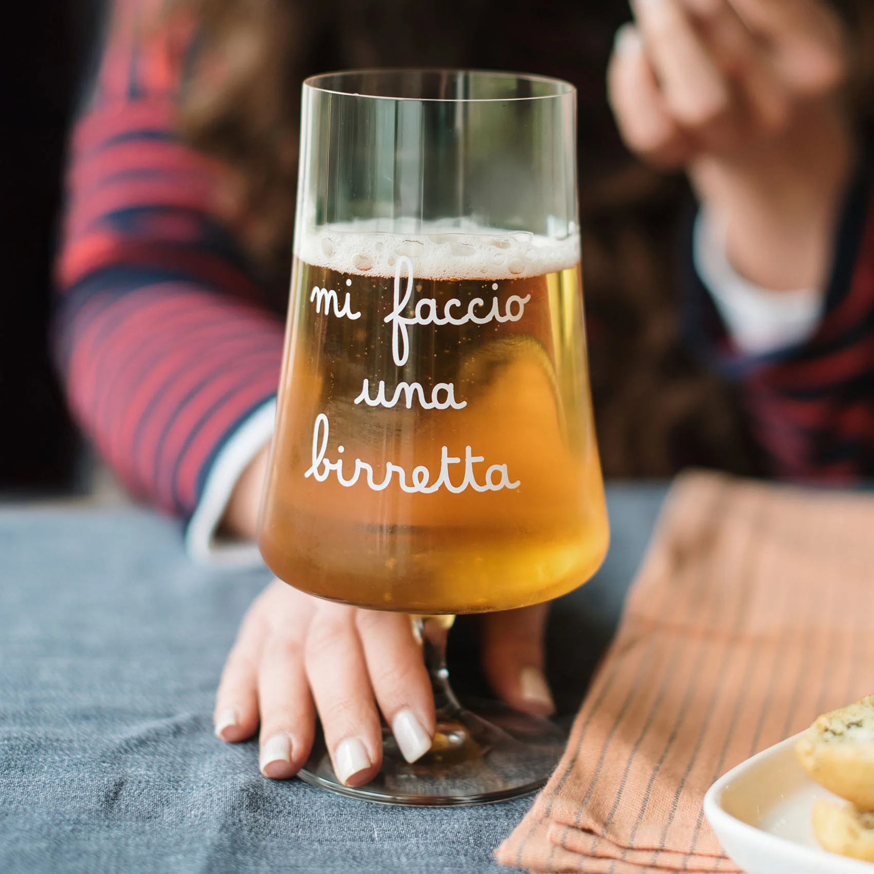 Set 2 bicchieri birra in vetro "Mi faccio una birretta"