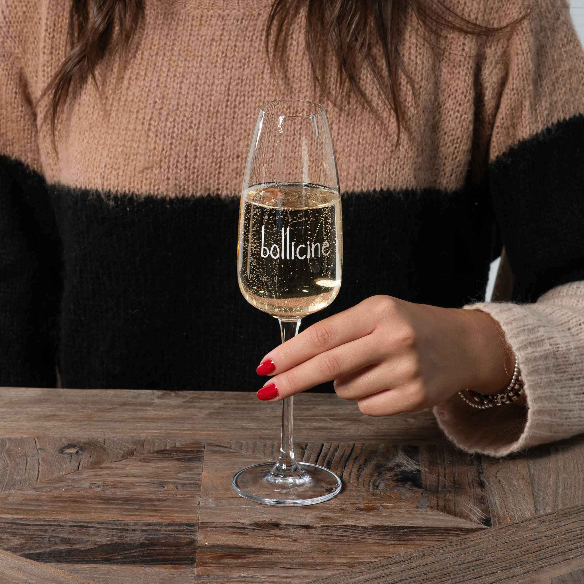 Set 2 calici flute "Bollicine" 29cl