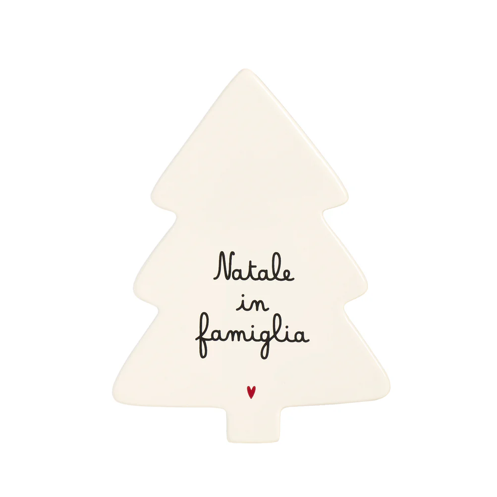 Sottopentola albero in ceramica "Natale in famiglia"