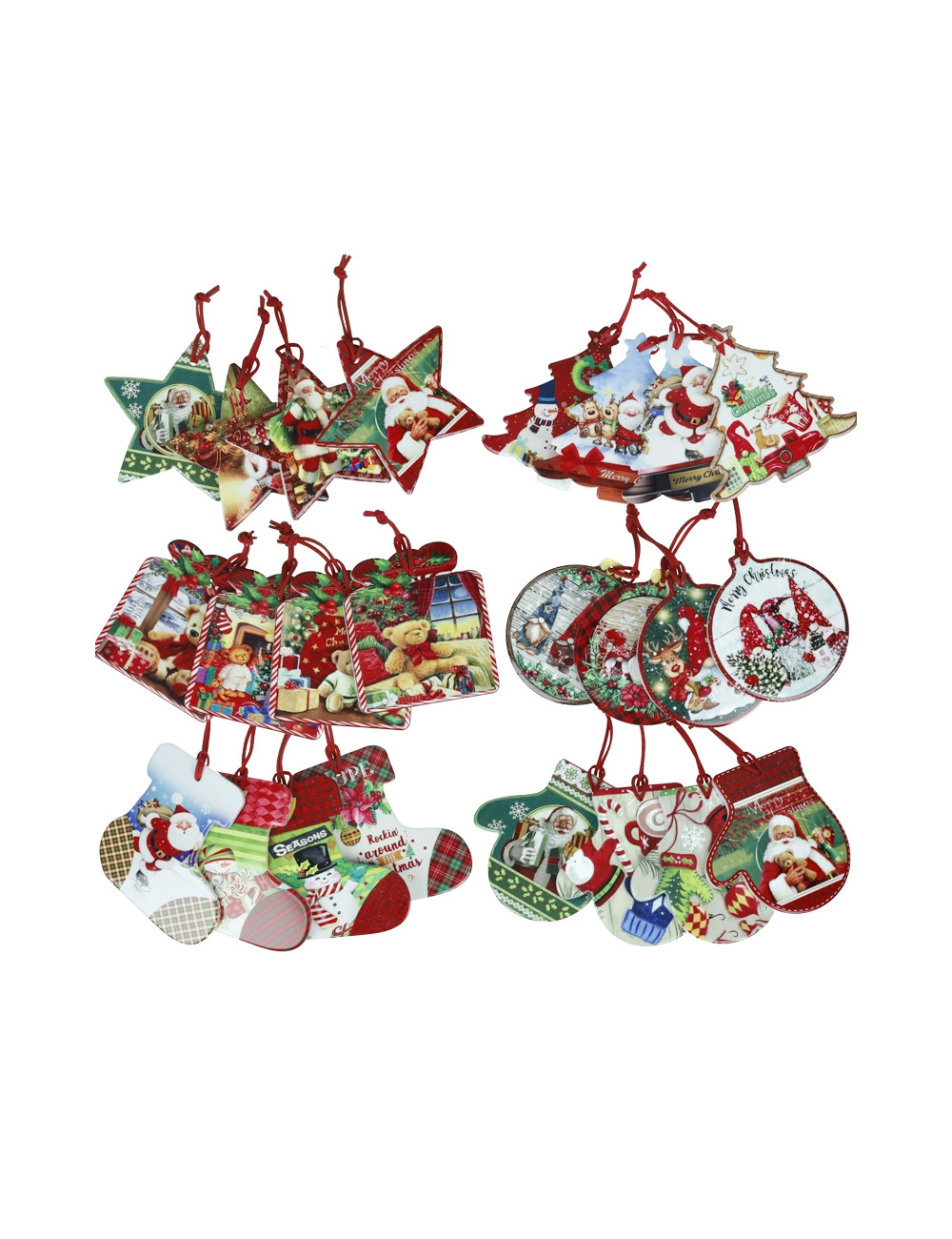 Sottobicchieri Christmas soggetti e decori assortiti in ceramica-sughero