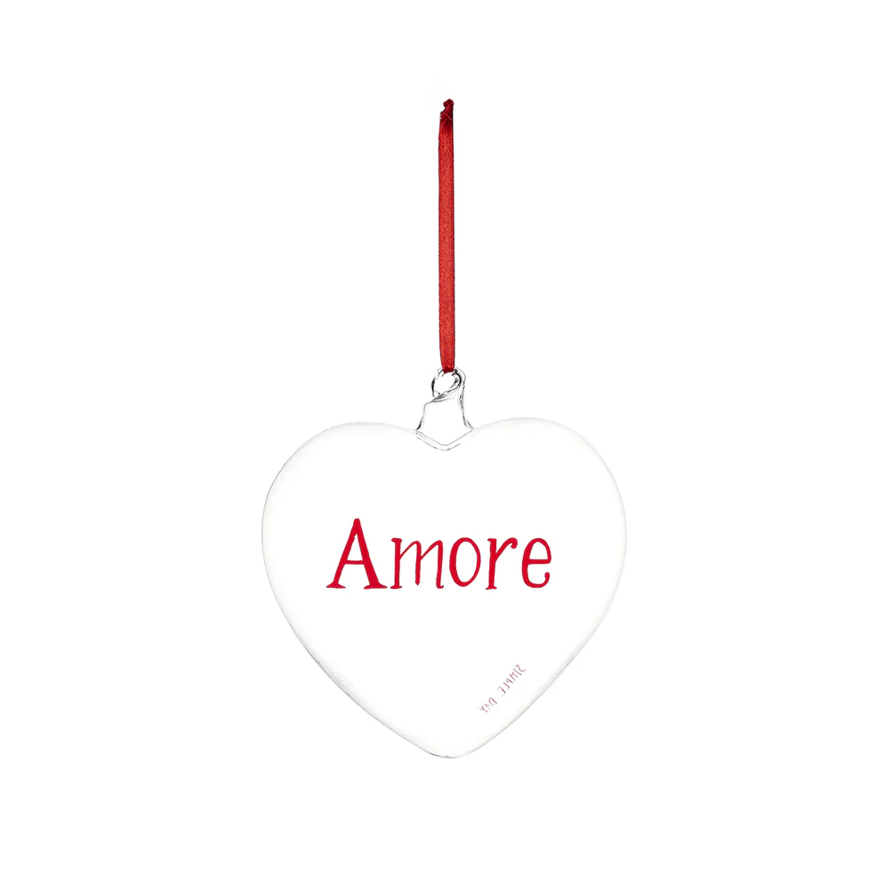 Pallina cuore vetro "Amore"