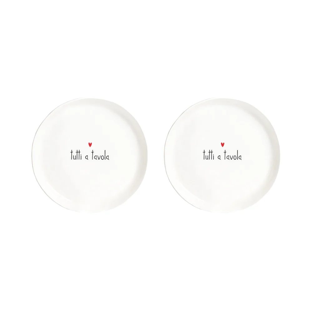 Set 2 piatti dessert ceramica "Tutti a tavola"