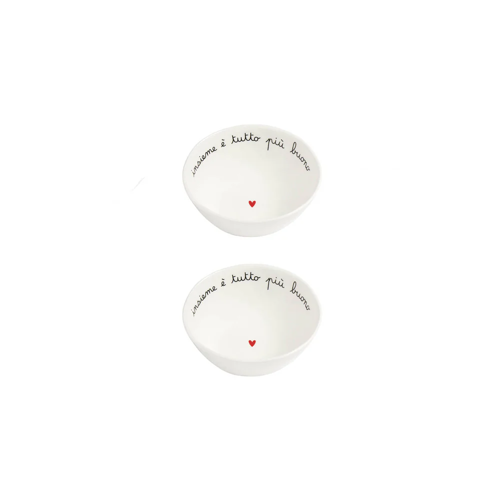 Set 2 coppette in ceramica "Insieme tutto è più buono"