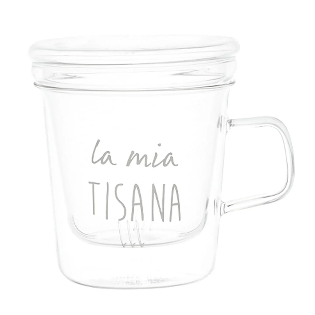 Mug con infusore in vetro "La mia tisana" 