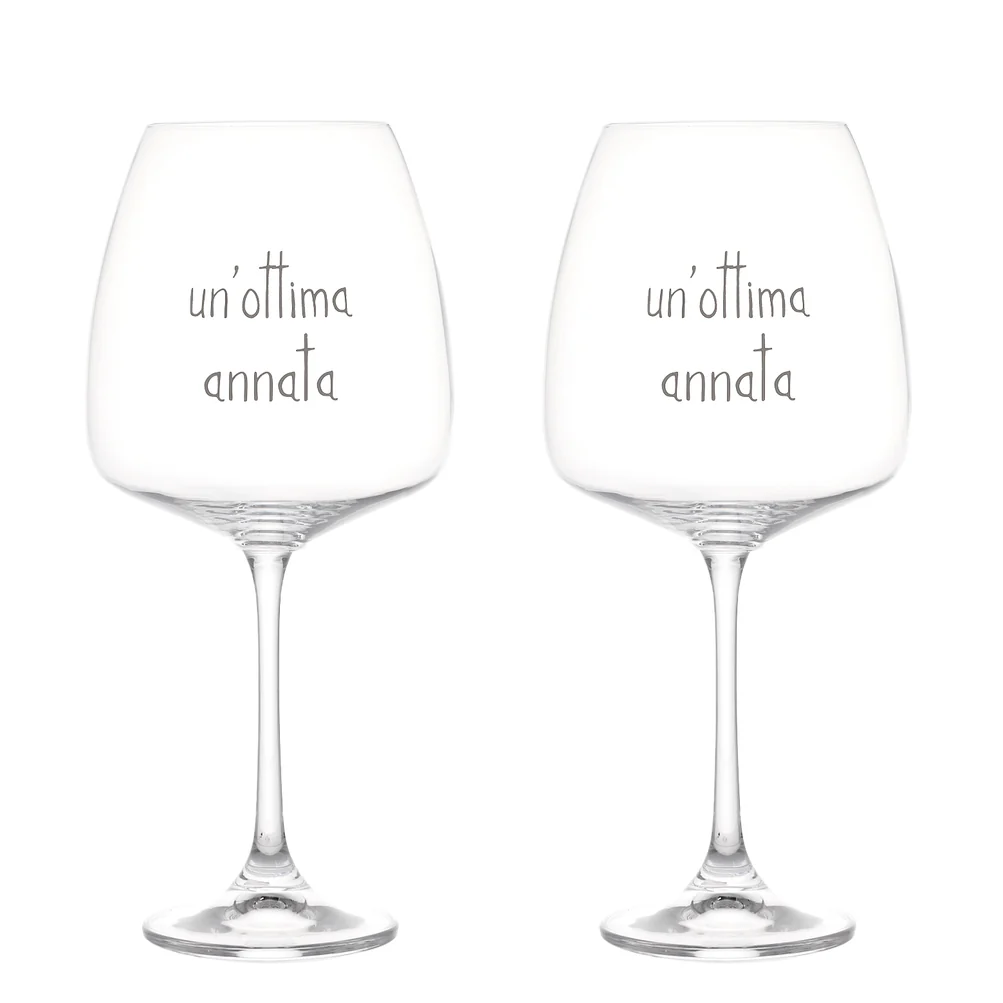 Set 2 calici vino "Un'ottima annata"