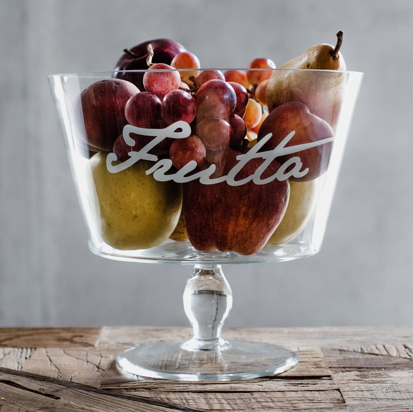 Alzata porta frutta in vetro "Frutta"