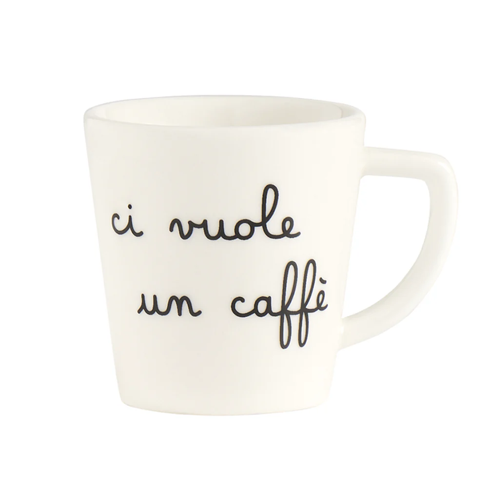 Set 2 tazzine ceramica "Ci vuole un caffè"