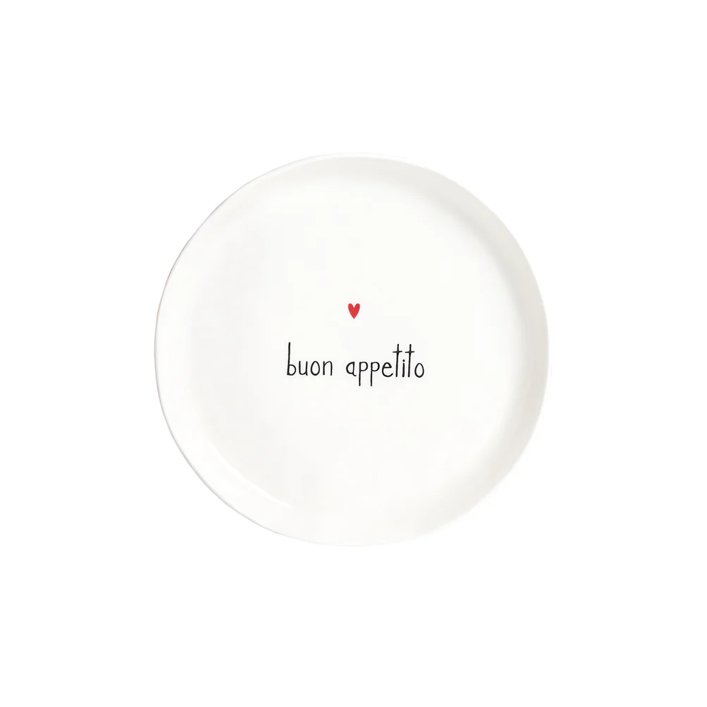 Set 2 piatti dessert ceramica "Buon appetito"
