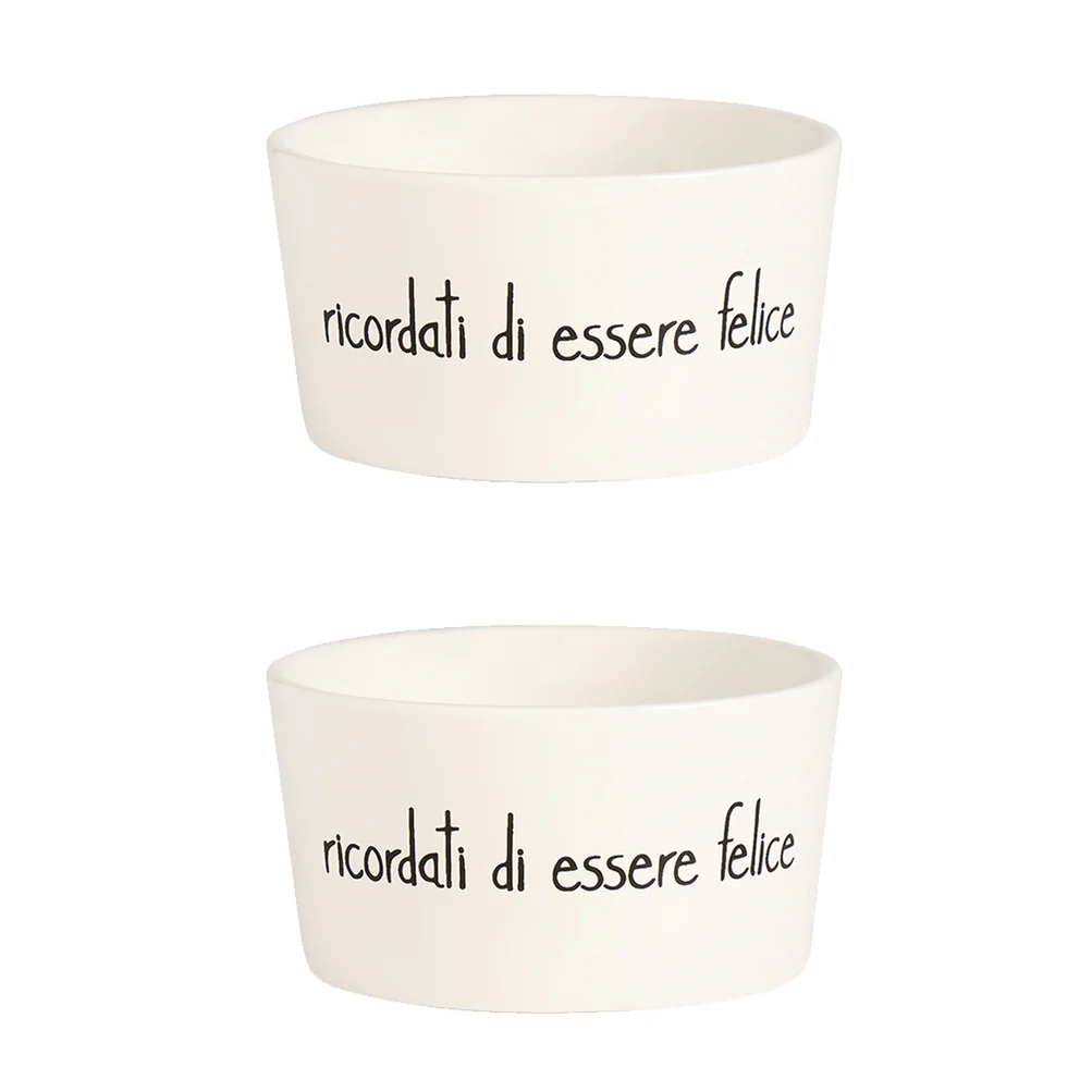Set 2 coppette ceramica "Ricordati di essere felice"