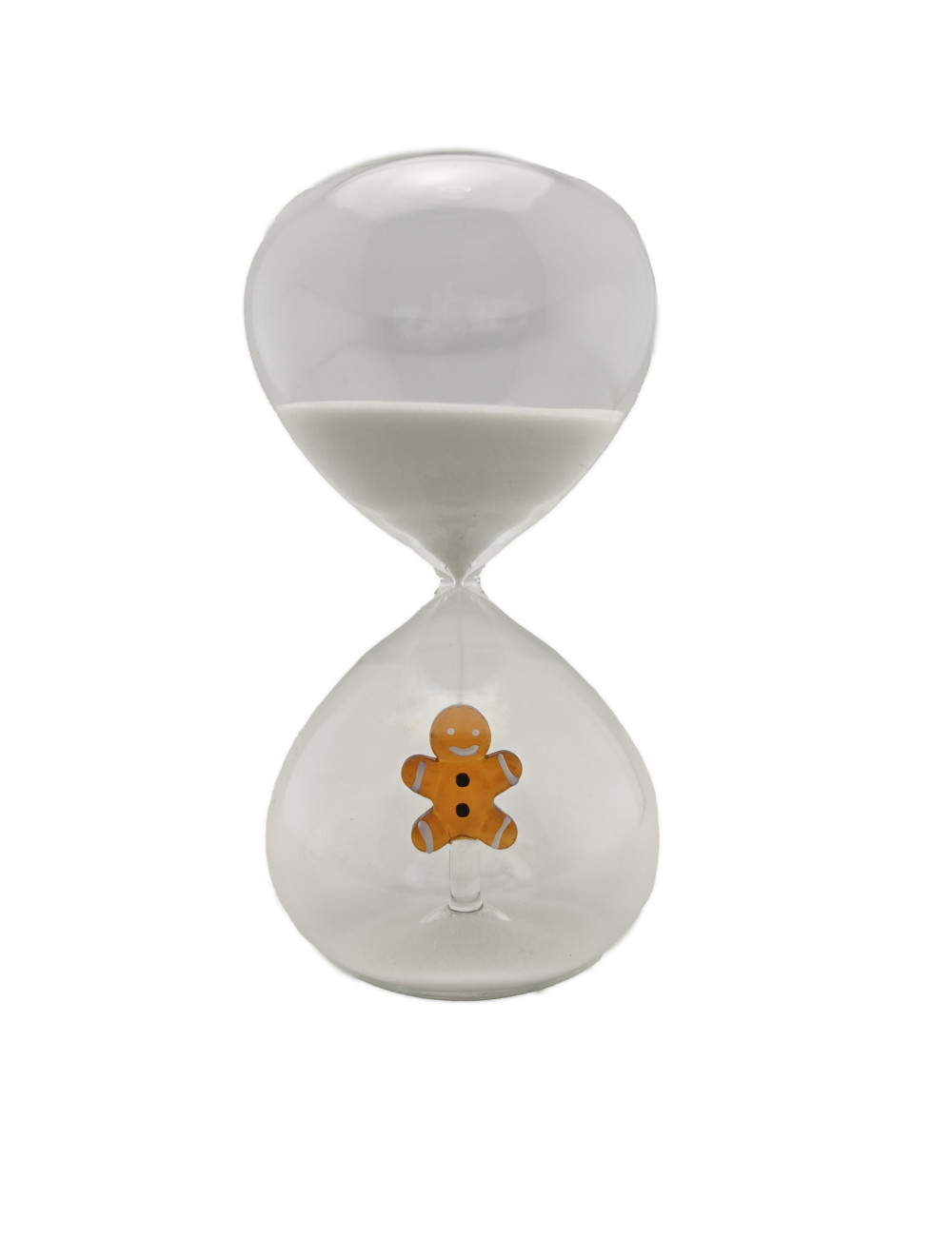 Clessidra gingerbread con sabbia bianco vetro