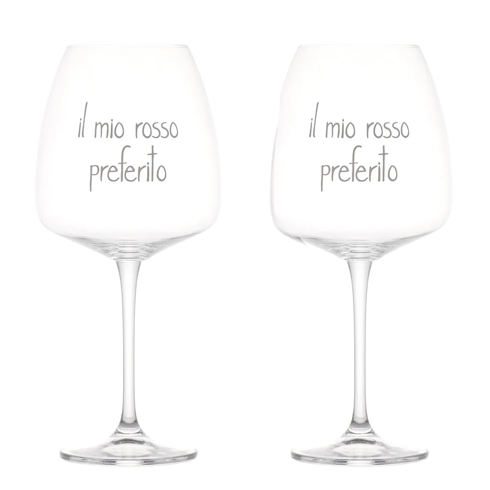 Set 2 calici di vino "Il mio rosso preferito"
