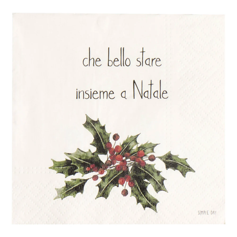 Set 20 tovaglioli in carta "Che bello stare insieme a Natale"