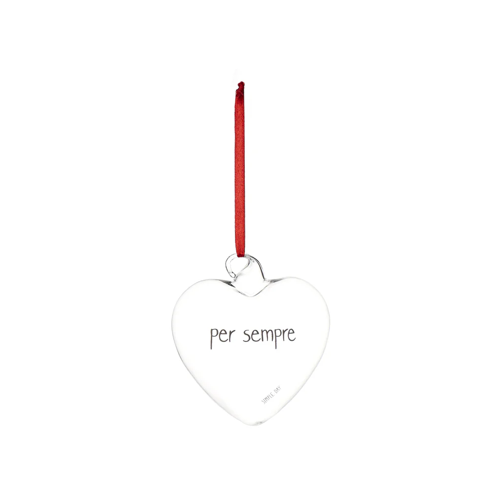 Pallina cuore vetro "Per sempre" 11cm 