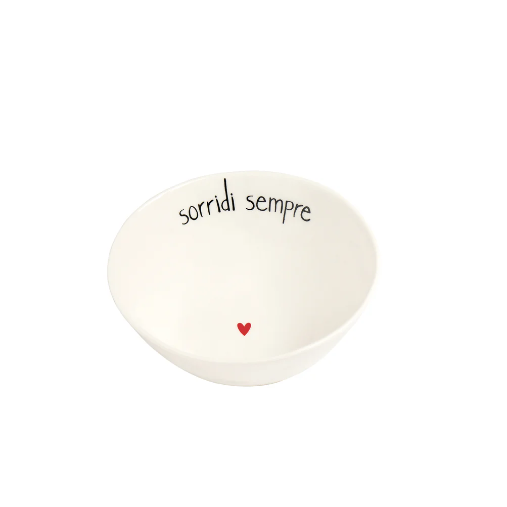 Set 2 coppette in ceramica "Sorridi sempre"