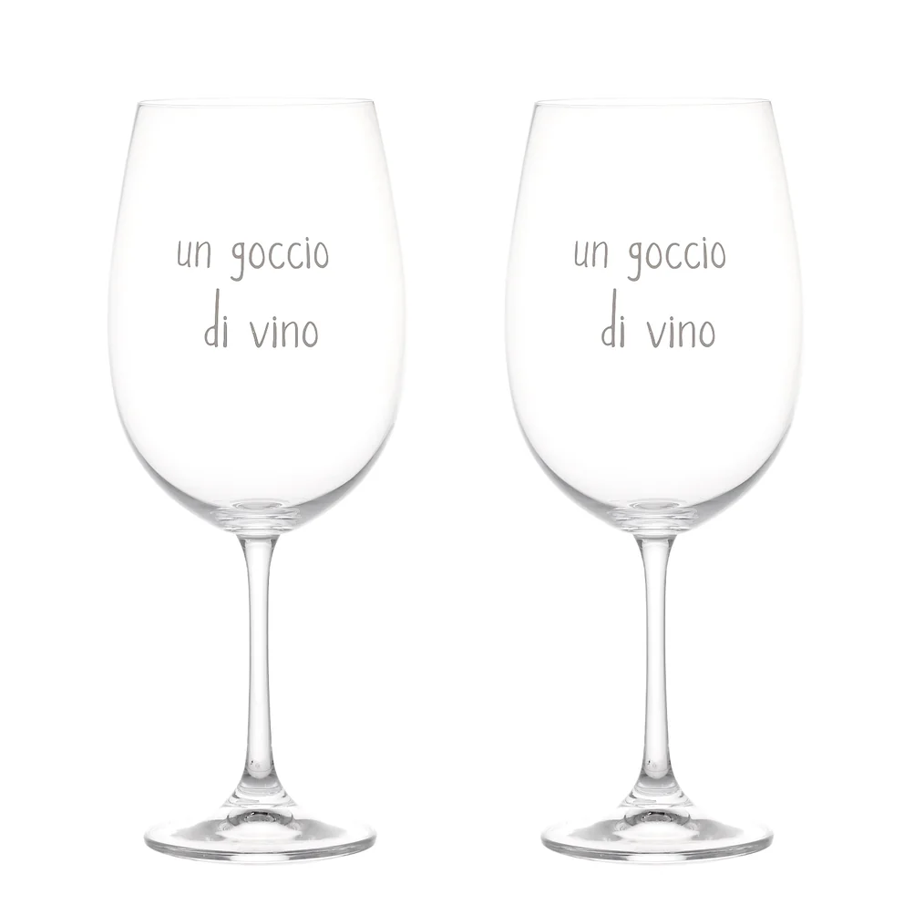 Set 2 calici vino "Un goccio di vino" 64cl