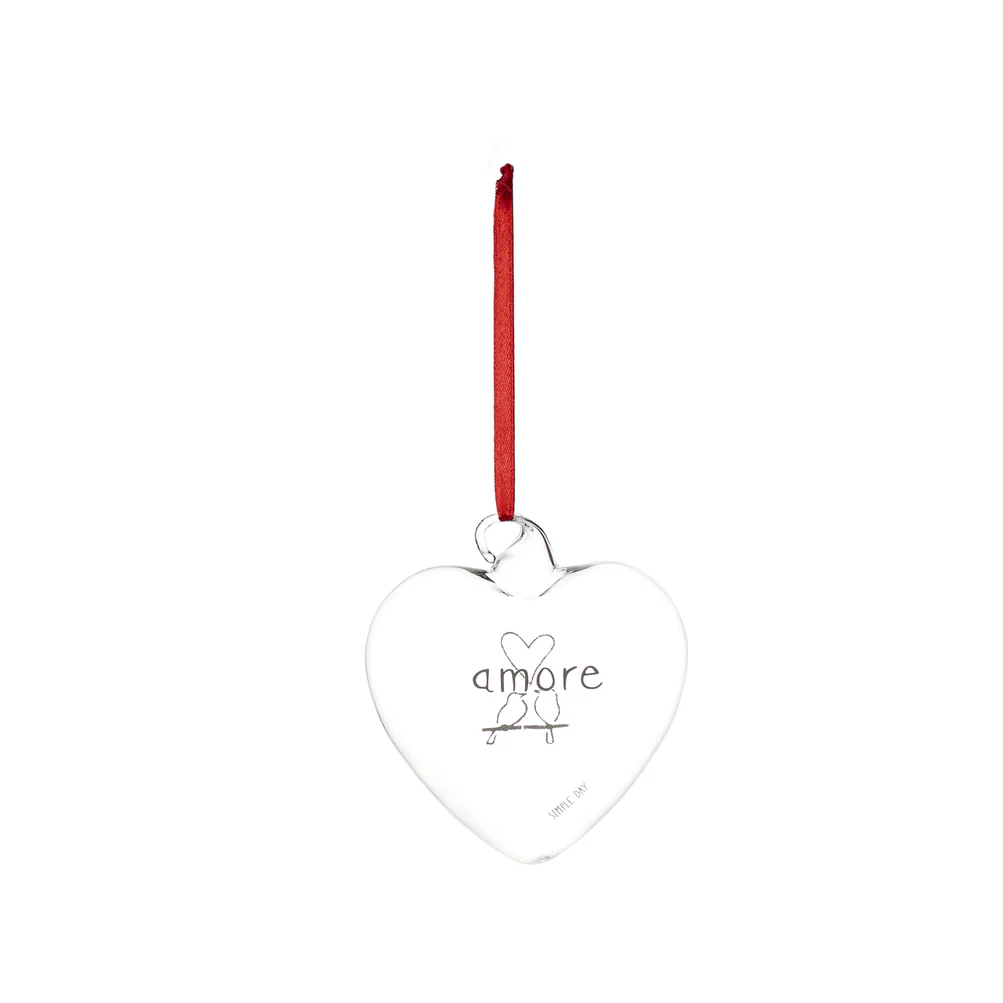 Pallina cuore vetro "Amore"
