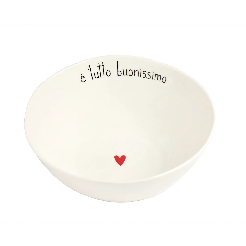 Insalatiera in ceramica "E' tutto buonissimo"