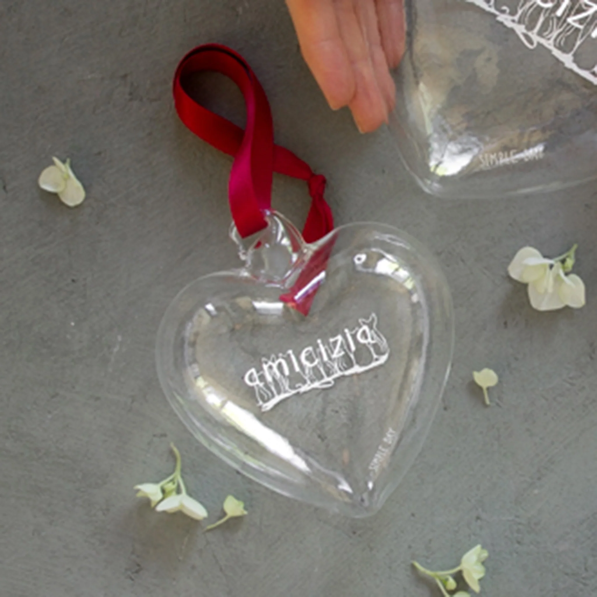 Pallina cuore vetro "Amicizia"