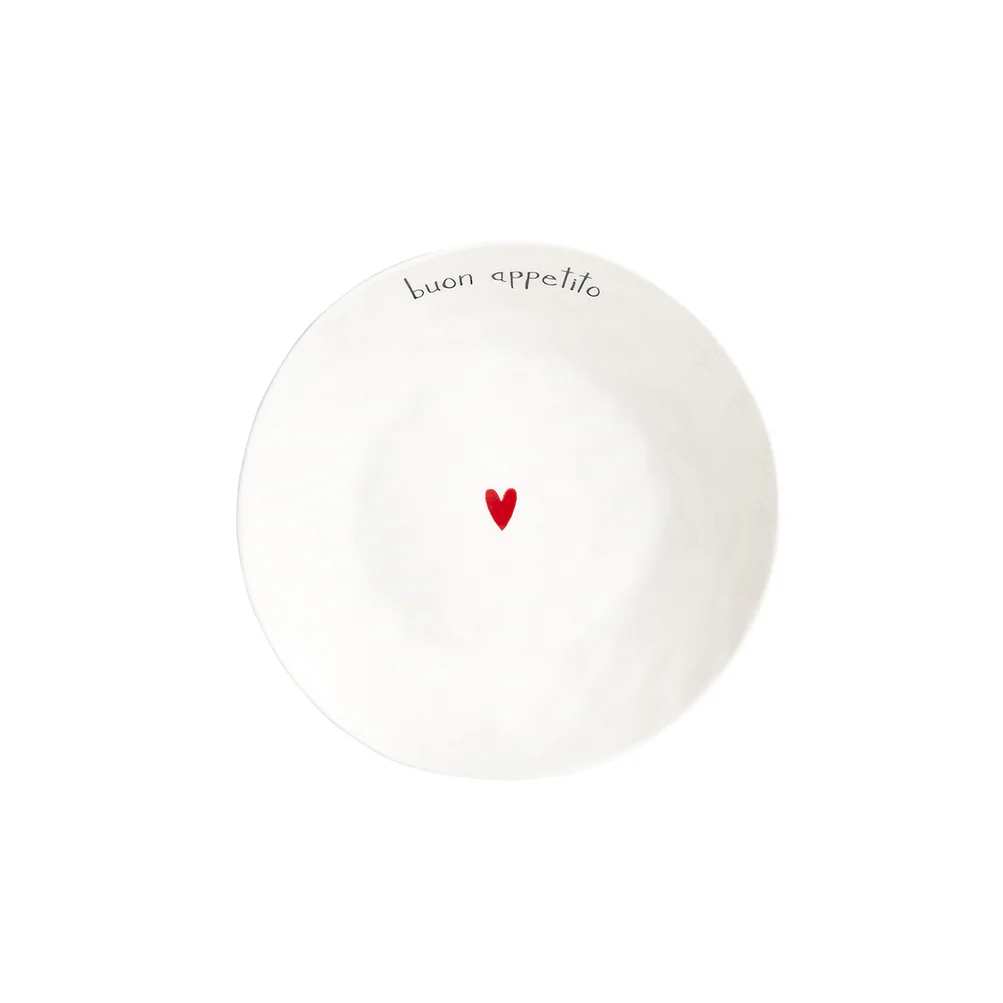 Set 2 piatti fondi ceramica "Buon appetito"